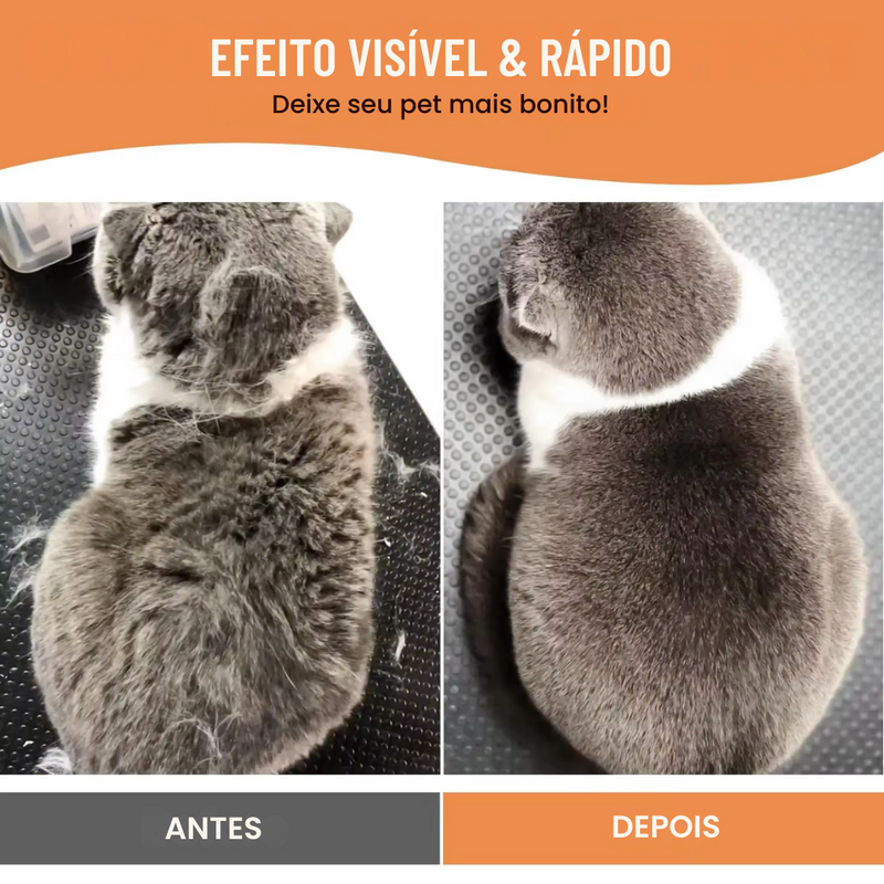 Escova A Vapor 3 em 1 Removedor de Pelos Para Gatos e Cachorros + Massagem Pets